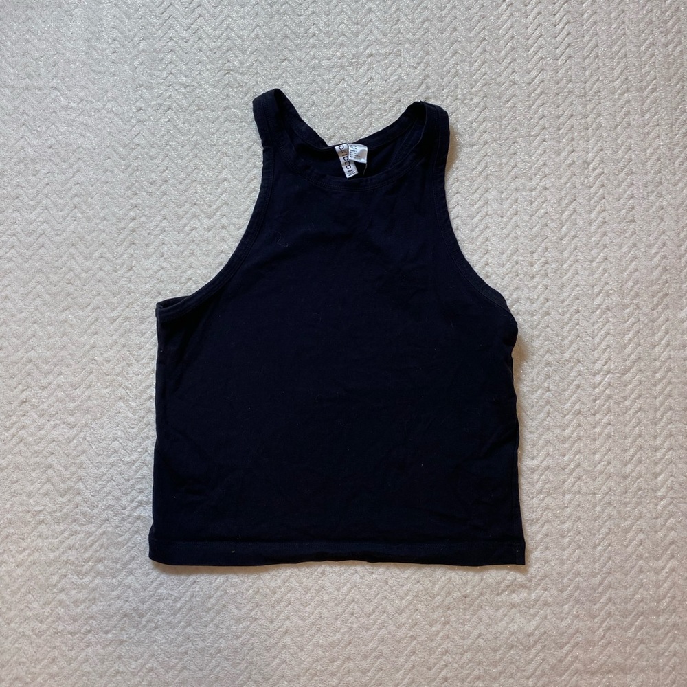 Cropped black tank top size medium